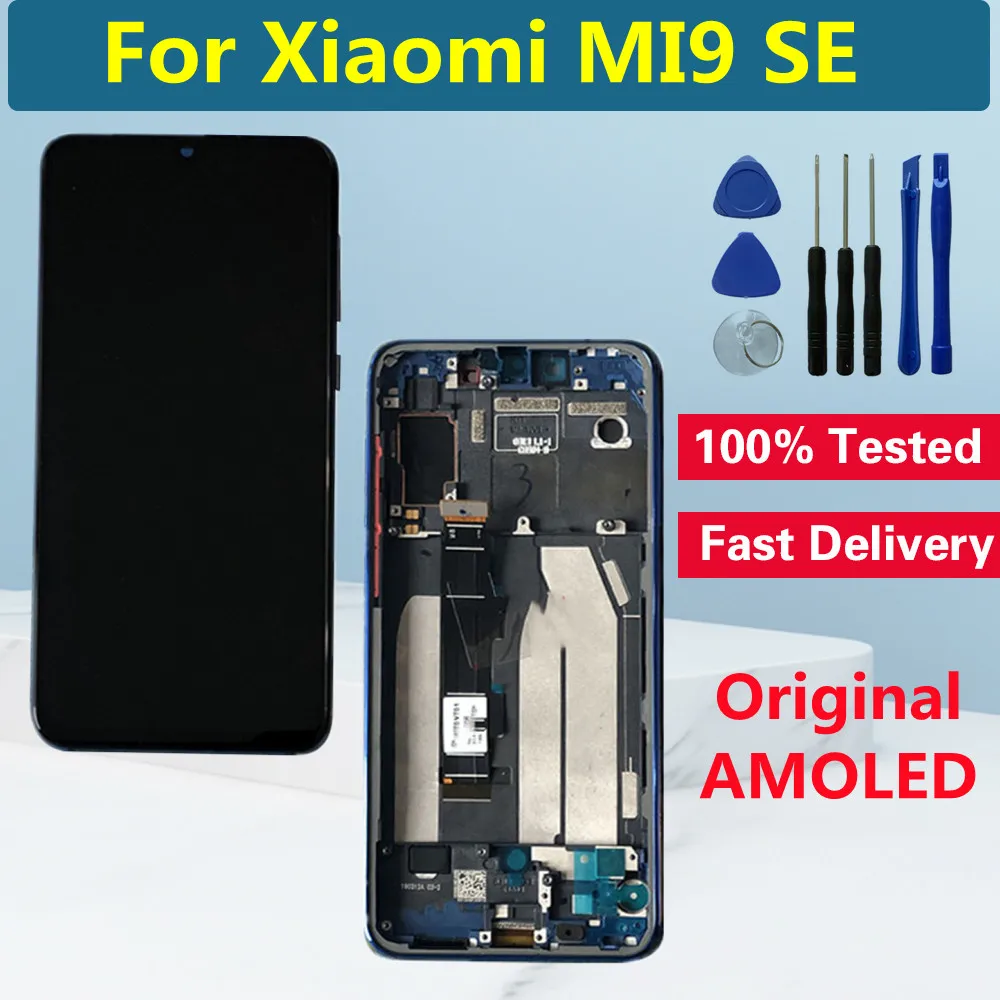 

5.97" Original For Xiaomi Mi 9 SE MI9SE LCD Display Touch Digitizer For Xiaomi Mi 9SE Mi9 SE LCD Screen Replacement With Frame