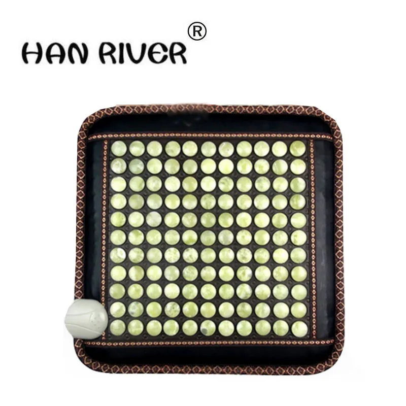 Hot sales adjustable temperature control natural jade health office germanium stone electric warming hot chair cushion | Красота и