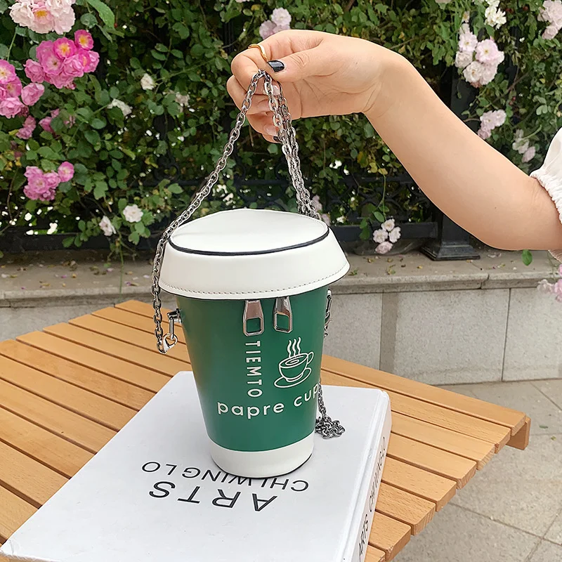 

Form of coffee cup current shoulder bag for women mini bucket female fashion purse and animated cartoon bags clutch for young