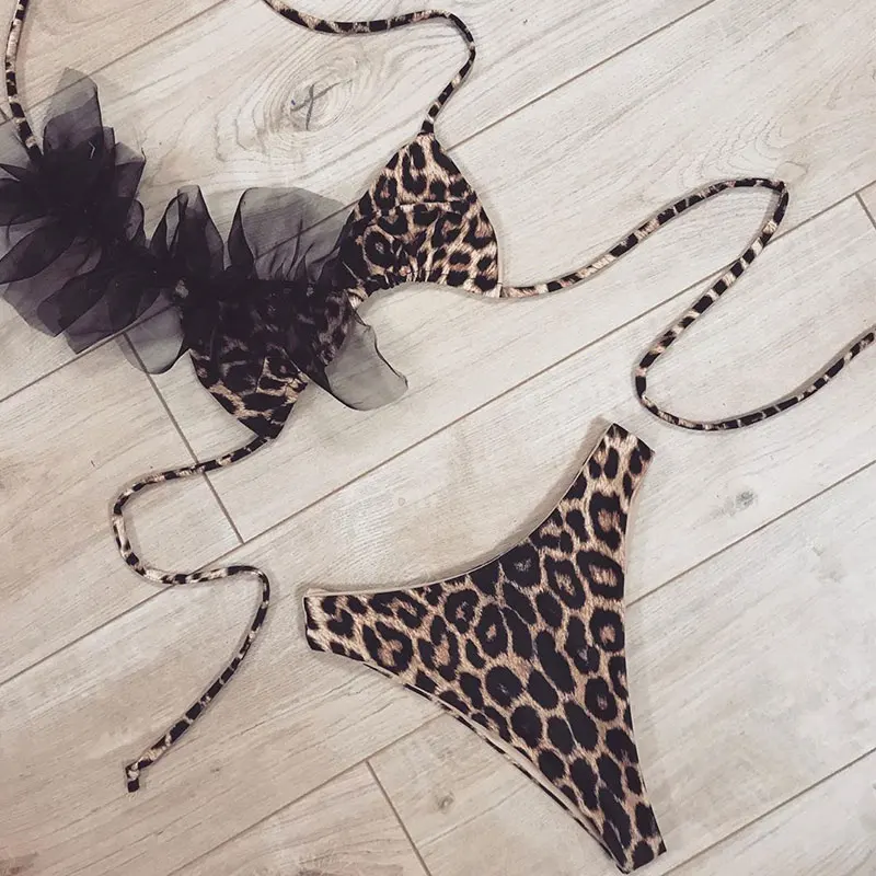 In-X сексуальное микро бикини 2020 сетчатый купальник с оборками Женский