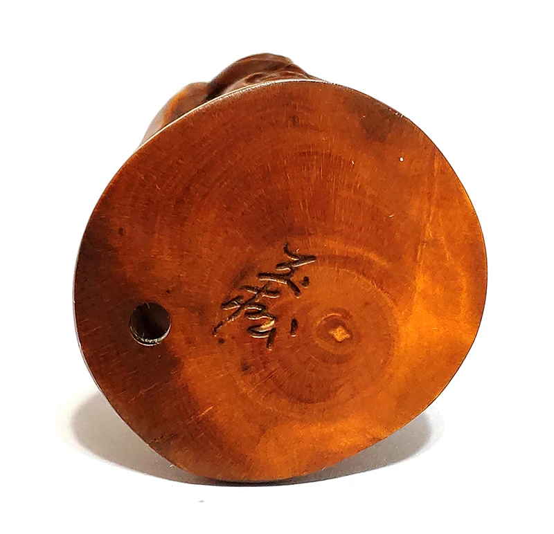 2-Дюймовая японская скульптура из бокса ручной работы Netsuke миниатюрная для