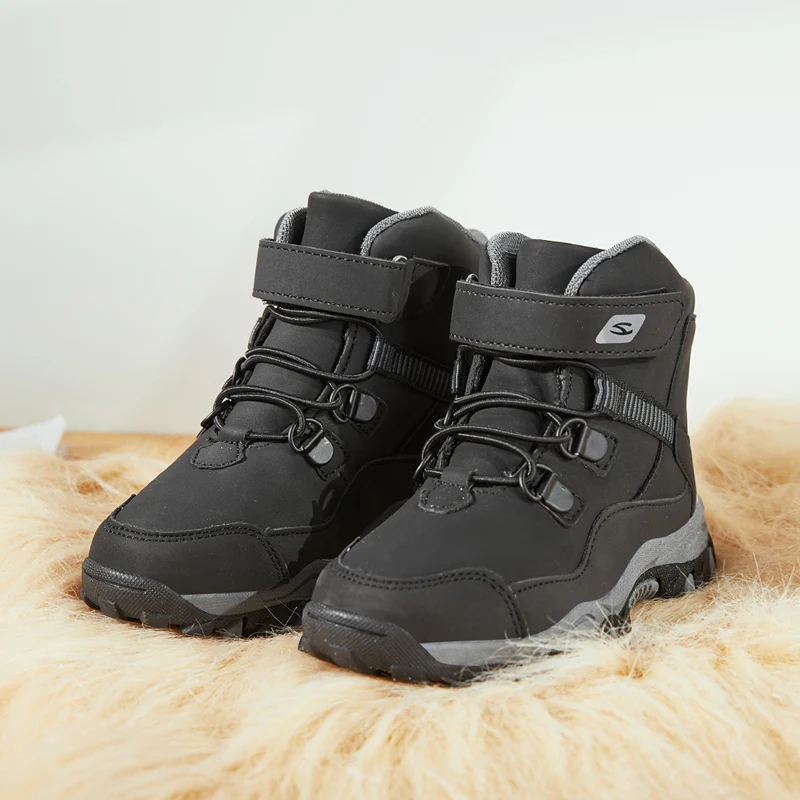 Kids Boots Martin Winter PU Leather Children Snow Girls Boys Fashion Mid Walking Leisure Outdoor Toddlers Shoes | Мать и ребенок