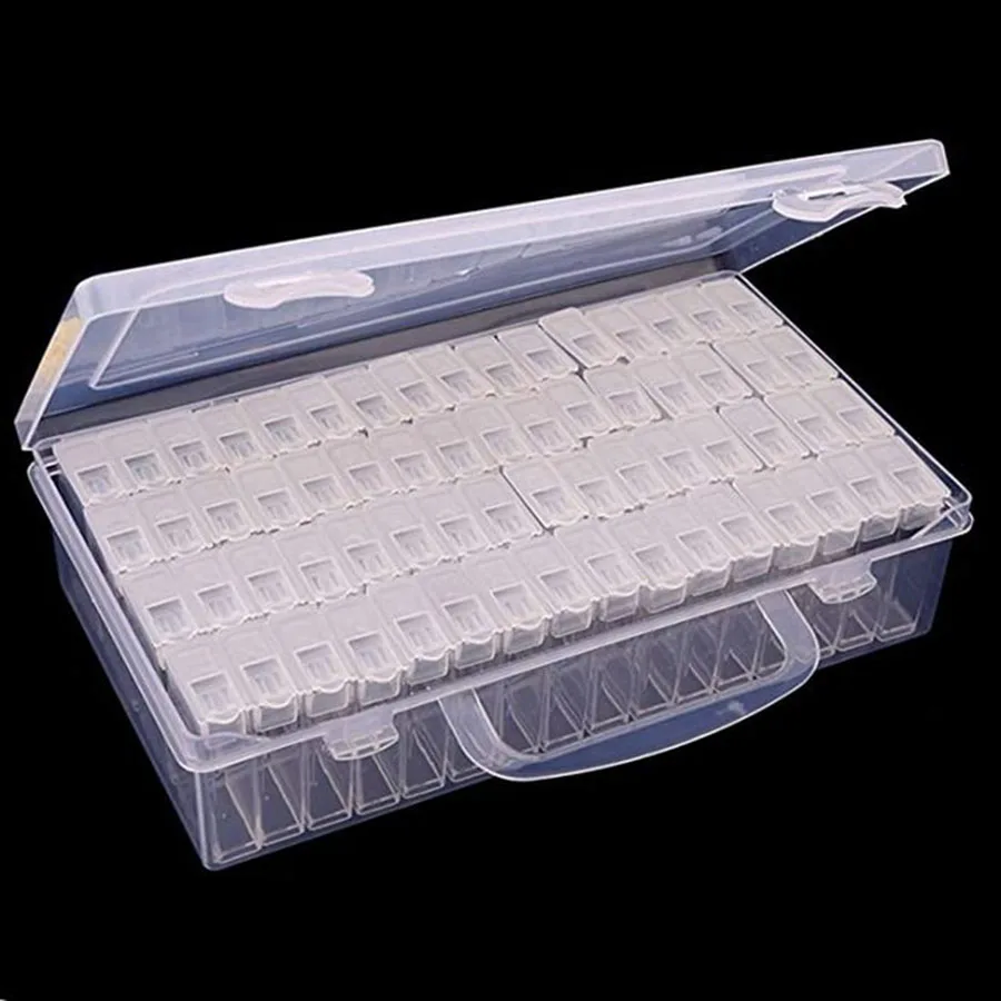 

64 Grid Dismountable diamond painting Accessories Diamond Embroidery Cases PP plastics Box Organizer Home Storage boxes