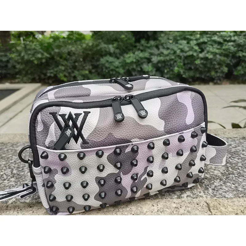 

Golf men's and women's camouflage rivet storage bag fashion PU handbag