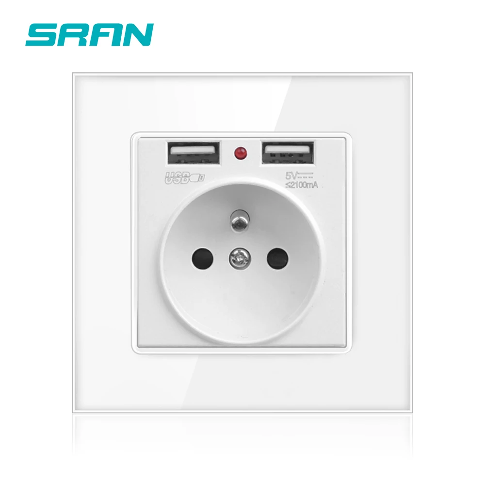 SRAN французский стандартный разъем питания с USB розеткой розетка защитной дверью