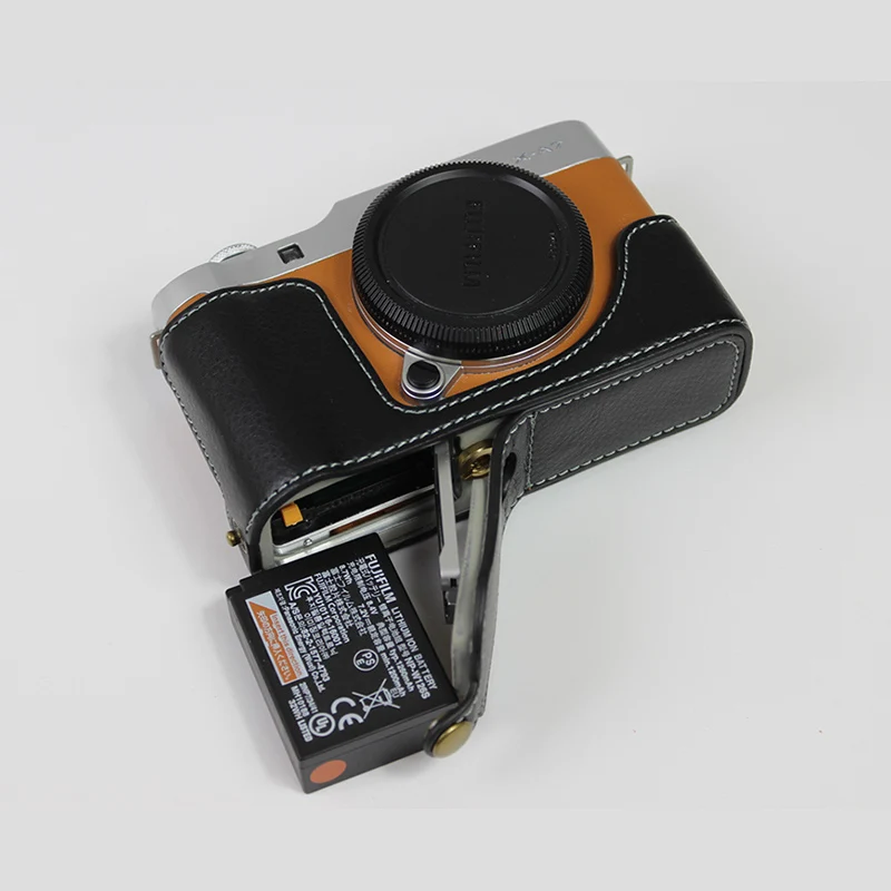 Чехол из натуральной кожи для фотоаппарата наполовину закрытый чехол Fujifilm X A7 XA7 XA
