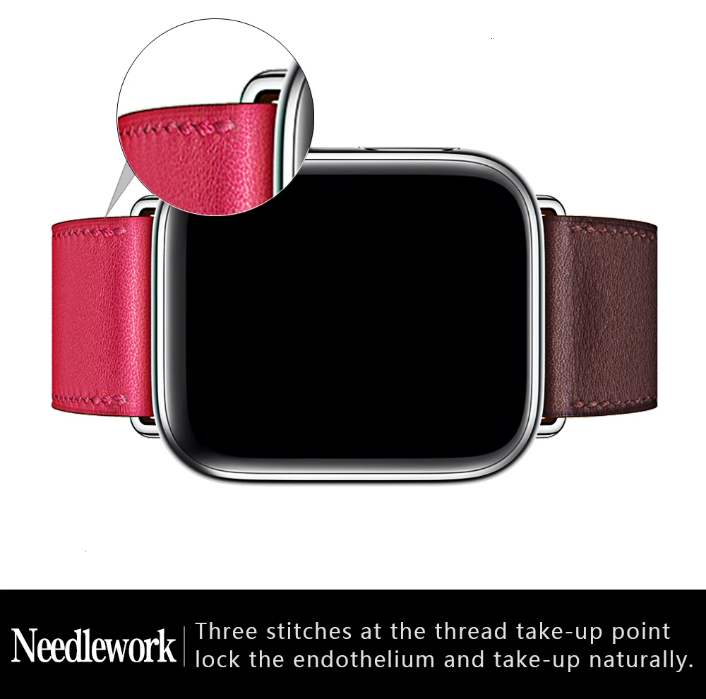 Ремешок из коровьей кожи для Apple Watch Band 44 мм iwatch Series 5 4 3 2 1 умные Аксессуары 42 мм петля 38 мм Замена браслета 40 мм