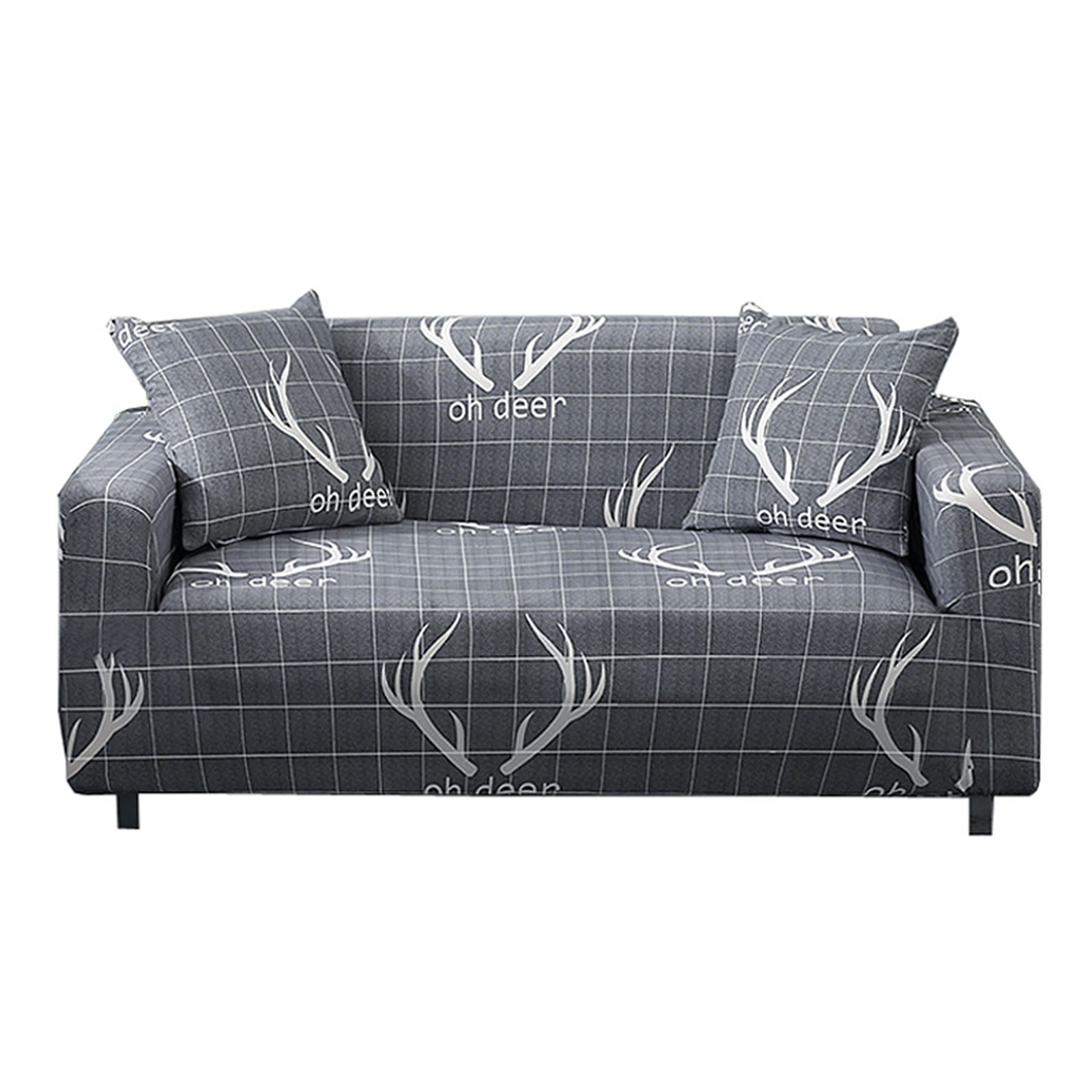 

Чехол для дивана с принтом, эластичное покрывало на диван, наволочка в современном стиле, серого цвета, для гостиной