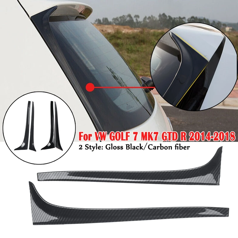 

2X GlossBlack Rear Window Side Spoiler Wing For GOLF 7 MK7 GTD R 2014-2018 Car-styling Auto Rear Window Mirror Tail Accessories