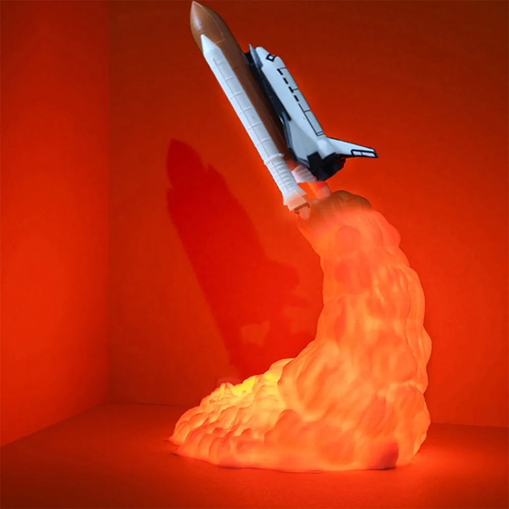 1pc 3D Printing Rocket Light Lunar Space Shuttle Smart Home Night New Exotic Table Lamp | Дом и сад