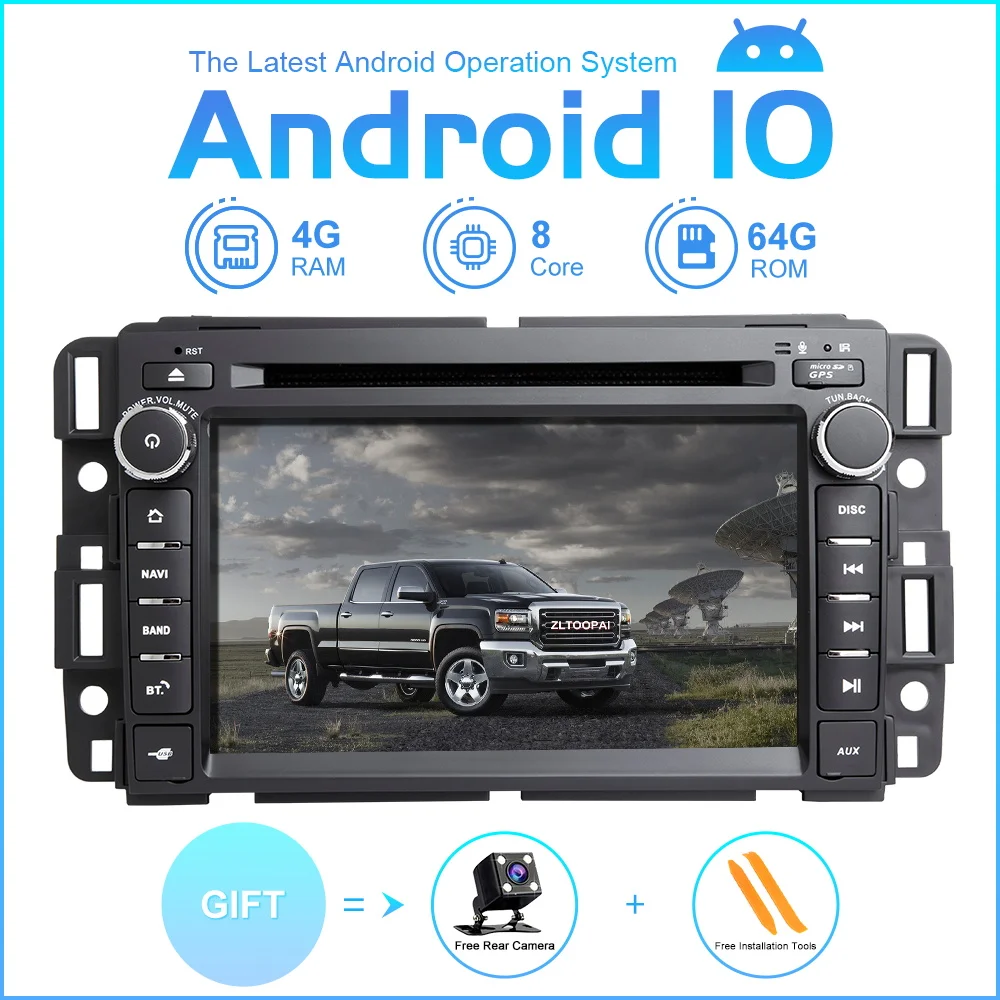 Автомобильный мультимедийный плеер ZLTOOPAI 2 Din Android 10 для Chevrolet GMC Hummer Yukon Denali