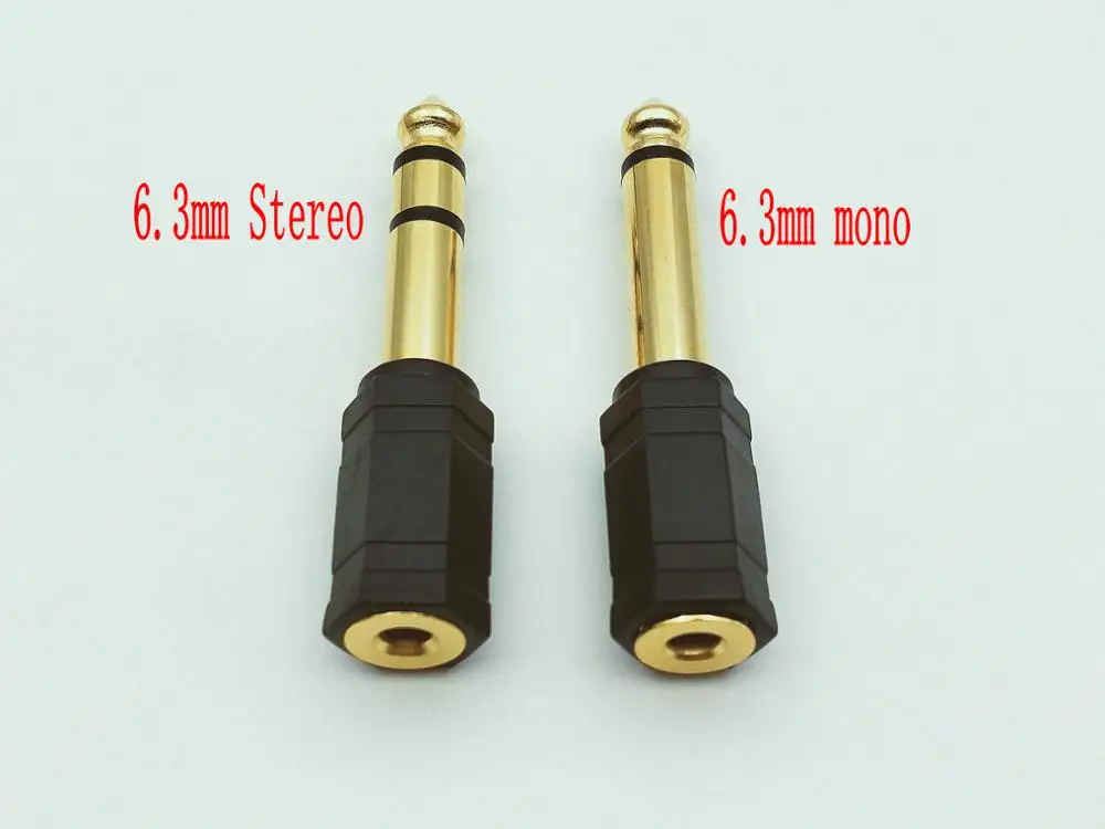 

2pcs Gold-plated 6.3mm 1/4" inch Male / 3.5mm Female connector