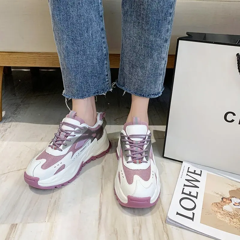 

Spring and Autumn 2020 new versatile breathable women's shoes casual platform sneaker fashion Daddy shoes X567