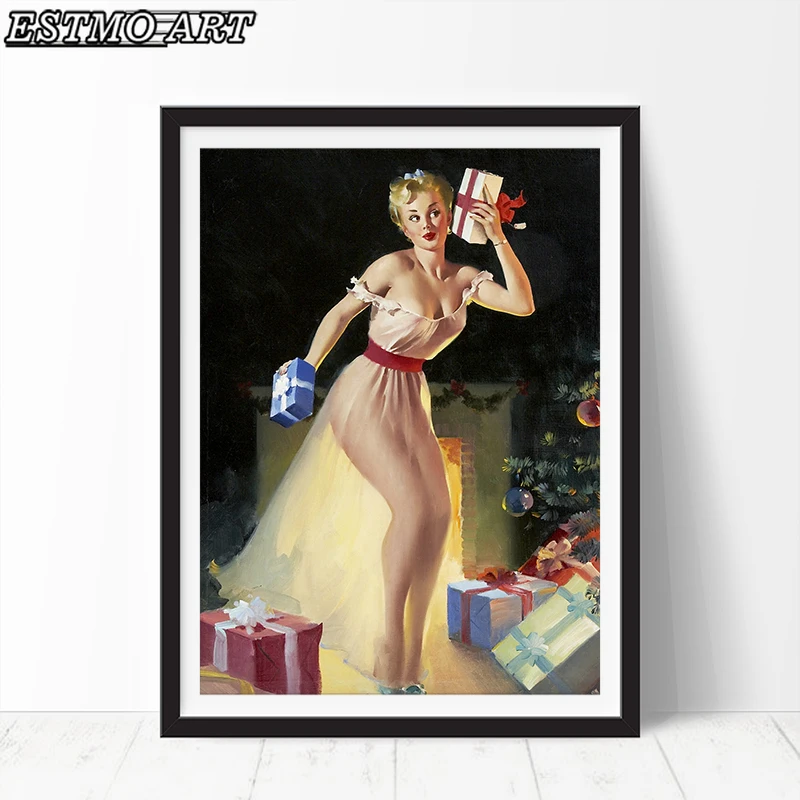 

Картина на холсте Ретро США сексуальная женщина плакат модная фигурка картина маслом в скандинавском стиле современное искусство картина ...