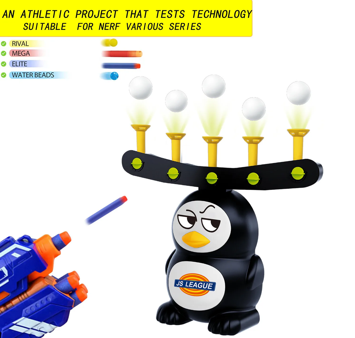 Electric Air Shot Hovering Ball Funny Floating Target Airshot Game Foam Dart Blaster Shooting Toy Kid Gift 2020 NEW penguin | Игрушки и