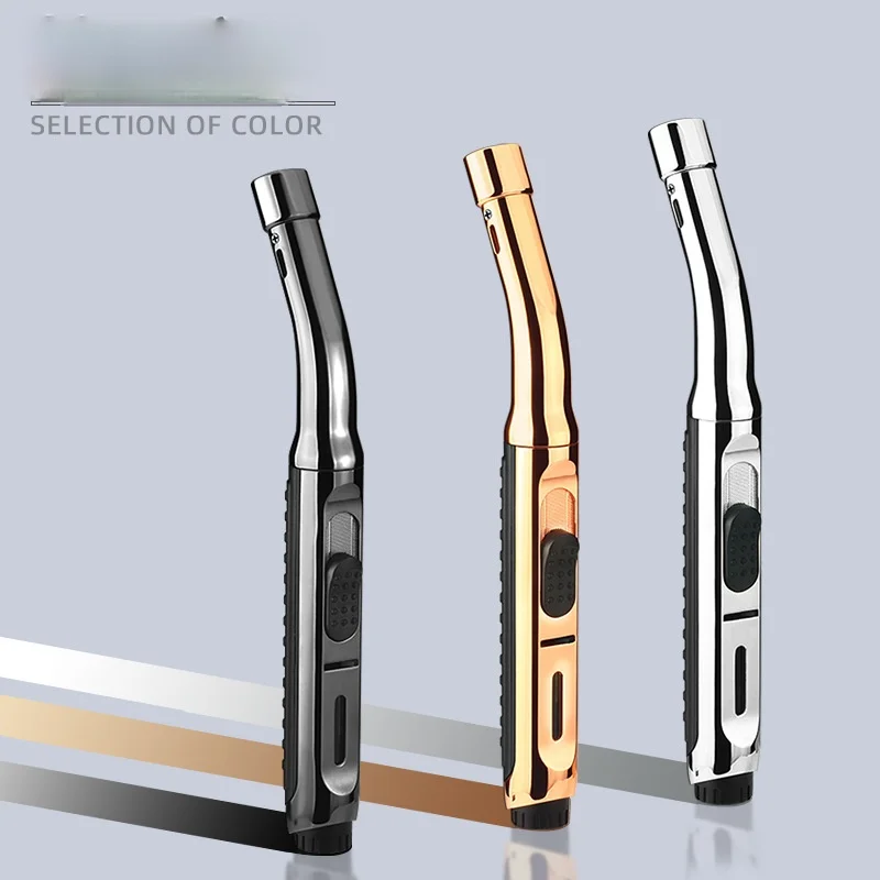 

Direct Charge Torch Lighter Metal Windproof Cigar Moxibustion Igniter Outdoor Ignition Lock Fire Soplete Cocina Jet Lighter
