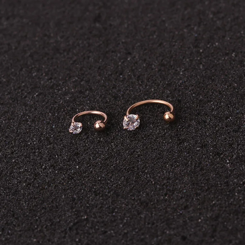 

Fashion New Style C- Type Ear Bone Stud Simple 4-Claw Zircon Ear Stud Female European and American Cool Ear Piercing Ornament