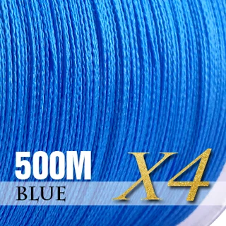 SIECHI PE плетеная леска, многофиламентная, 500 м, 8 нитей, корд, леска для ловли карпа, для морской воды, 20, 30, 40, 50, 60, 80 фунтов - Цвет: Blue-4 Strands