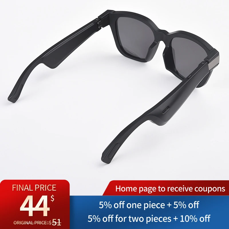 저렴한 Hampool-골전도 이어폰 안경 스피커, 무선 블루투스 스마트 오디오 헤드폰 선글라스