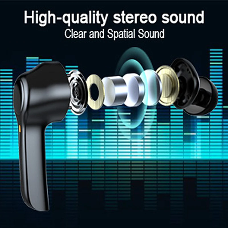 

Newest TWS Bluetooth Earphones Stereo Wireless 5.1 Bluetooth Headphones Touch Control Stereo Bass Noise Reduction Gaming Headset