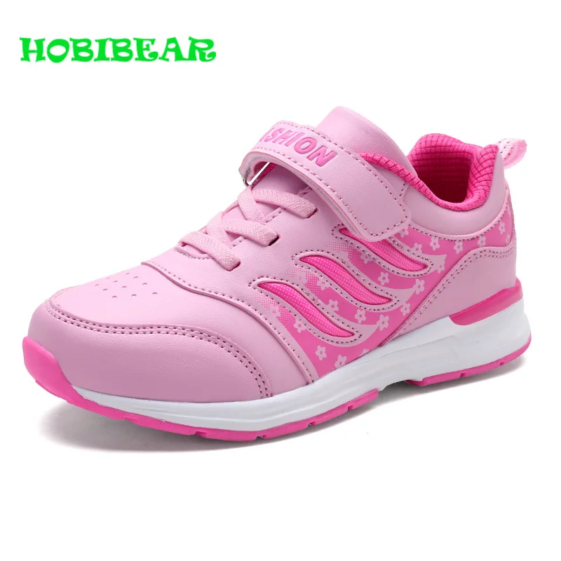 HOBIBEAR/Новые детские кроссовки для девочек; розовые, фиолетовые кроссовки для девочек; детские беговые кроссовки на липучке; нескользящие спортивные кроссовки для девочек