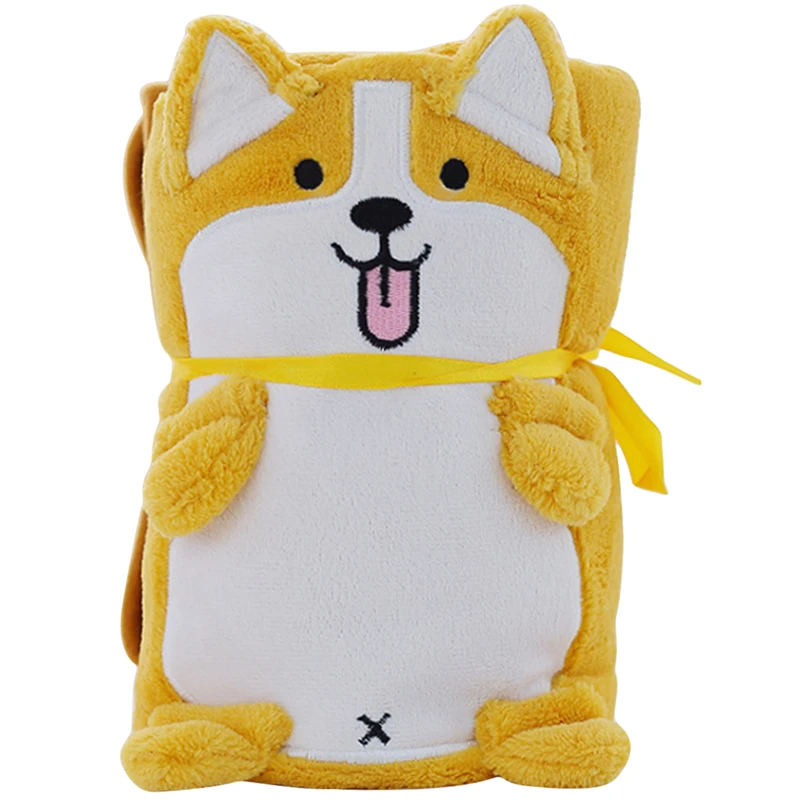 

2021 Creative Cartoon Animal Coral Fleece Baby Blanket Keji Husky Dog Styling Small Blanket For Newborn Infant Toddler Kid Gifts
