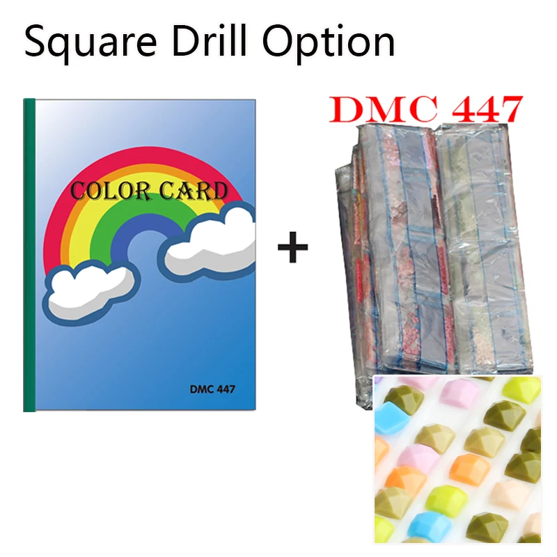 Square drill Алмазная живопись полный спектр 447 DMC Алмазная цветная карта Стразы идентификационная карта квадратная/круглая Алмазная - Цвет: Square drill