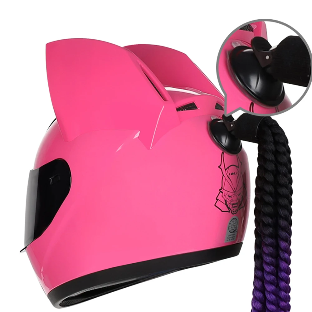 Мотоциклетный шлем для мужчин и женщин защитный на все лицо с косами | Автомобили