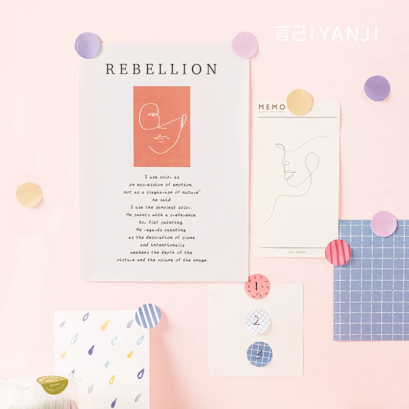 Набор стикеров для скрапбукинга 6 цветов 1 шт|Канцелярские наклейки| |