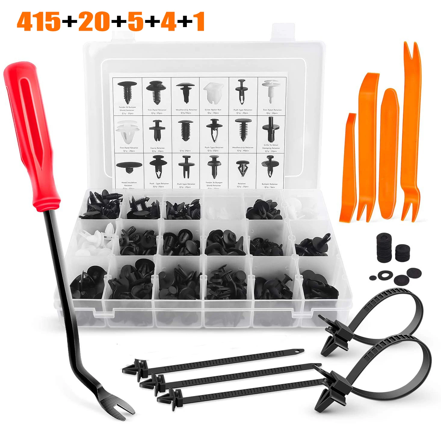 

Auto Fastener Clip Mixed Car Body Push Retainer Pin Rivet Bumper Door Trim Panel Retainer Fastener Kit Removal Tool Cable Ties