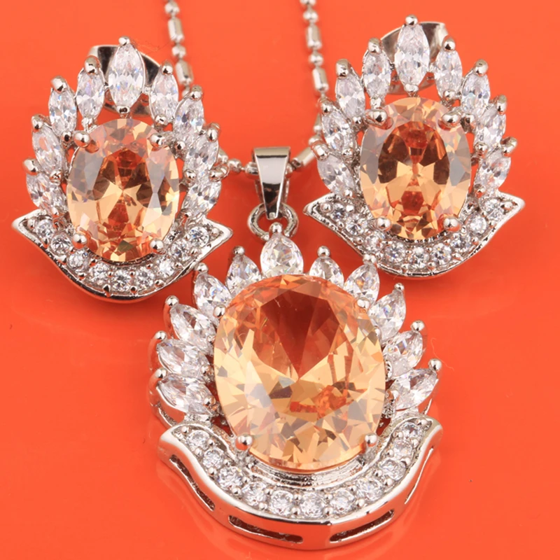 Комплект ювелирных изделий с ангельским морганитом зеленым цирконием и