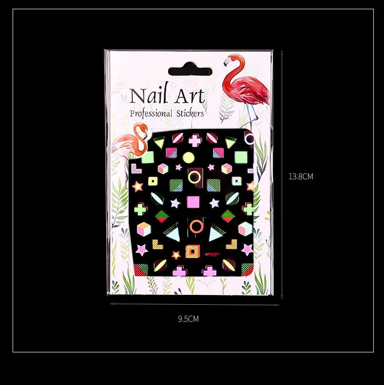 

Fluorescence Five-pointed star Bow 3D Accesoires Nail Sticker Geometric Designer Sliders Nail Art Decoration 3D Decal 1pcs