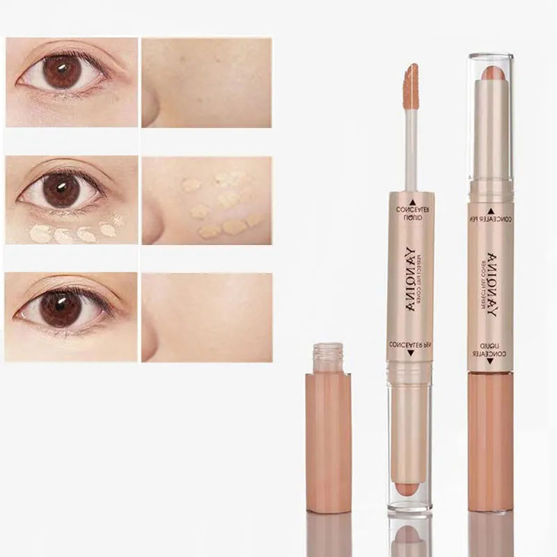 2 в 1 жидкий консилер с двойной головкой полное покрытие контуринг темные круги