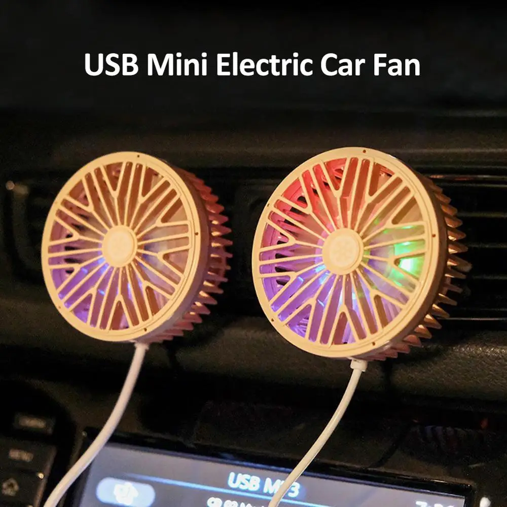 USB автомобильный вентилятор кулер мини электрический кондиционер вращающийся