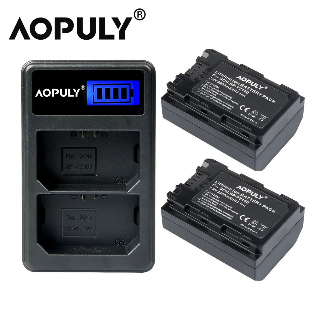 2 battery n charger 2280 мАч battery NPFZ100 NP FZ100 батарея+ светодиодный двойной USB зарядное устройство для sony np-fz100, BC-QZ1, sony a9, a7R III, a7 III, ilce-9 - Цвет: 2 battery n charger