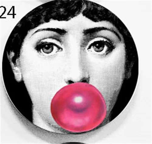 24 " 7" " Мода Fornasetti Тарелка декоративная подвесная тарелка домашнее украшение Настенная посуда керамический Декор Европейское настенное блюдо - Цвет: 24