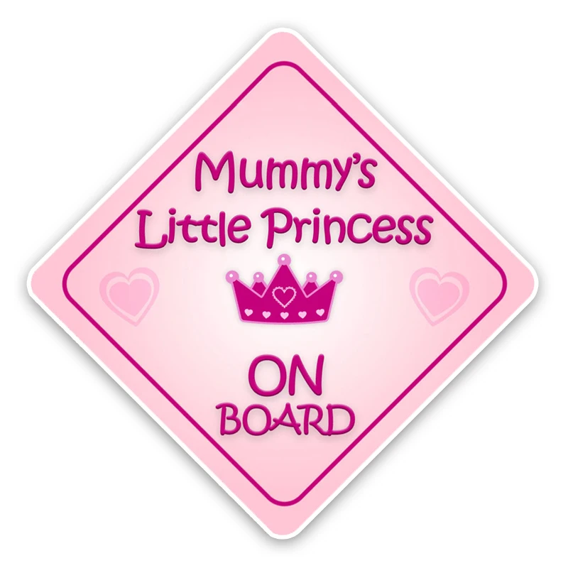 

Dawasaru Colored Warning Car Sticker Mummy Little Princess on Board Decal Laptop Motorcycle Auto Accessories PVC,13cm*13cm