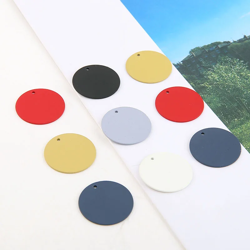 

10pcs Alloy frosted paint color rubber paint 23mm wafer DIY handmade jewelry earrings earrings accessories materials