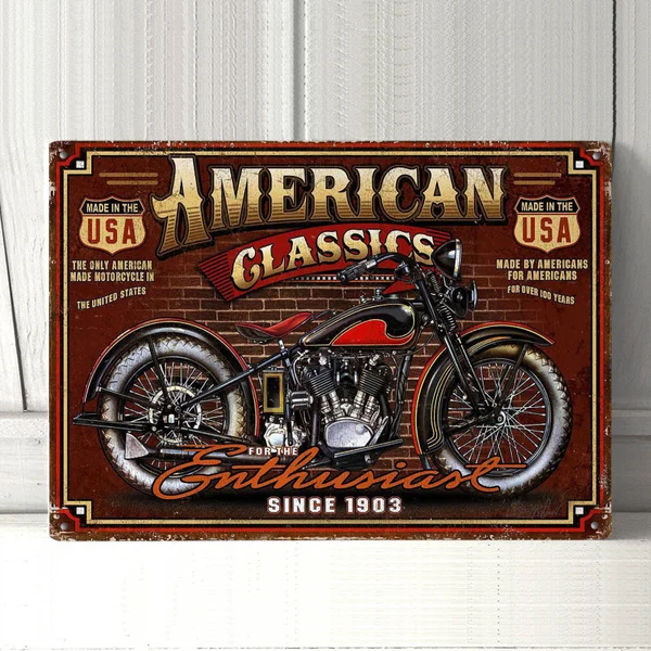 

American Classics Motor Vintage Retro Metal Tin Sign Pin Up Metal Sign Metal Painting Metal Decor Wall Sign Wal