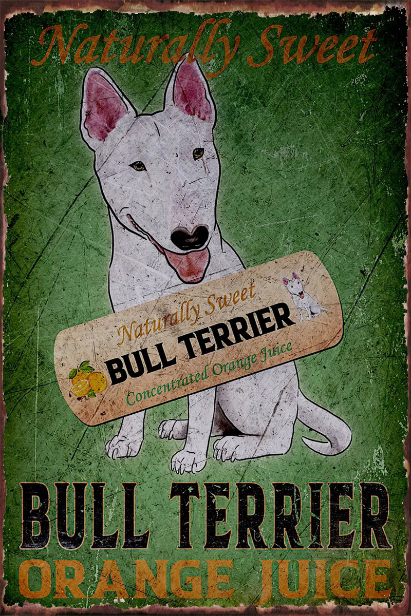 

Комнатный Декор Bull Terrier, Ретро винтажный металлический знак, жестяной знак, оловянные пластины, Настенный декор для художественного клуба, м...