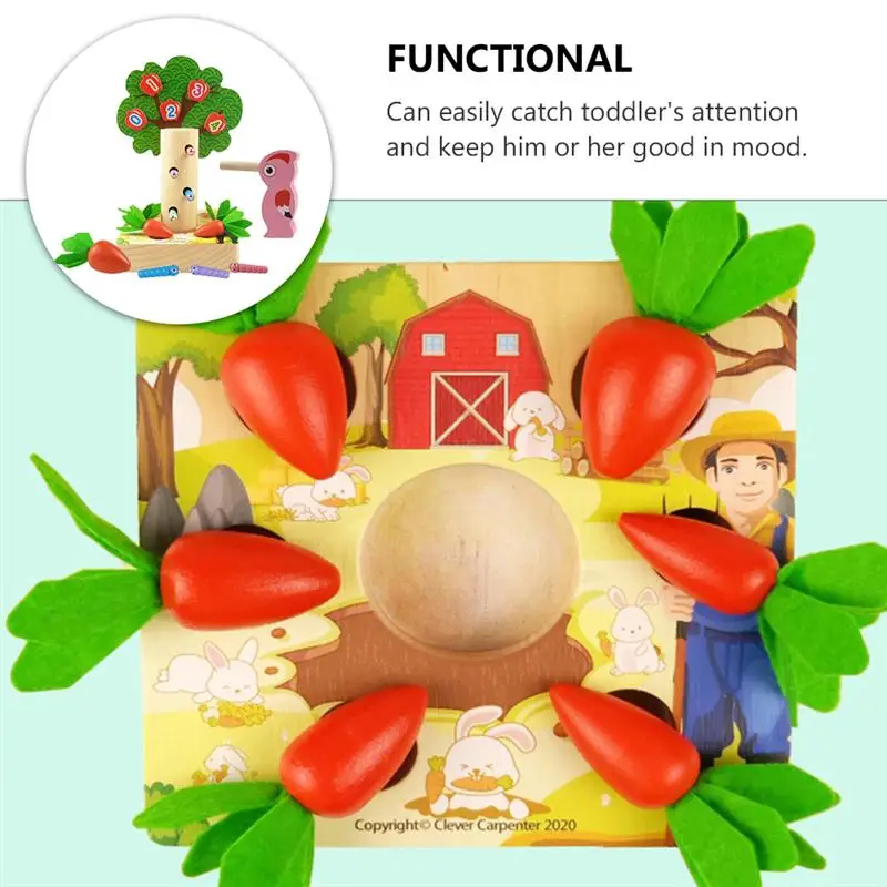 

1 Set Woodpecker Catching Insects Game Toy Creative Funny Carrot Harvest Toy