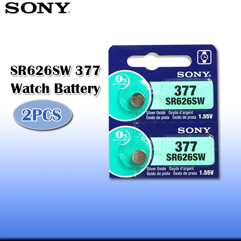 Батарейка для часов Sony 100% оригинальная 1 55 в 377 SR626SW SR626 AG4 оксид серебра 2 шт.