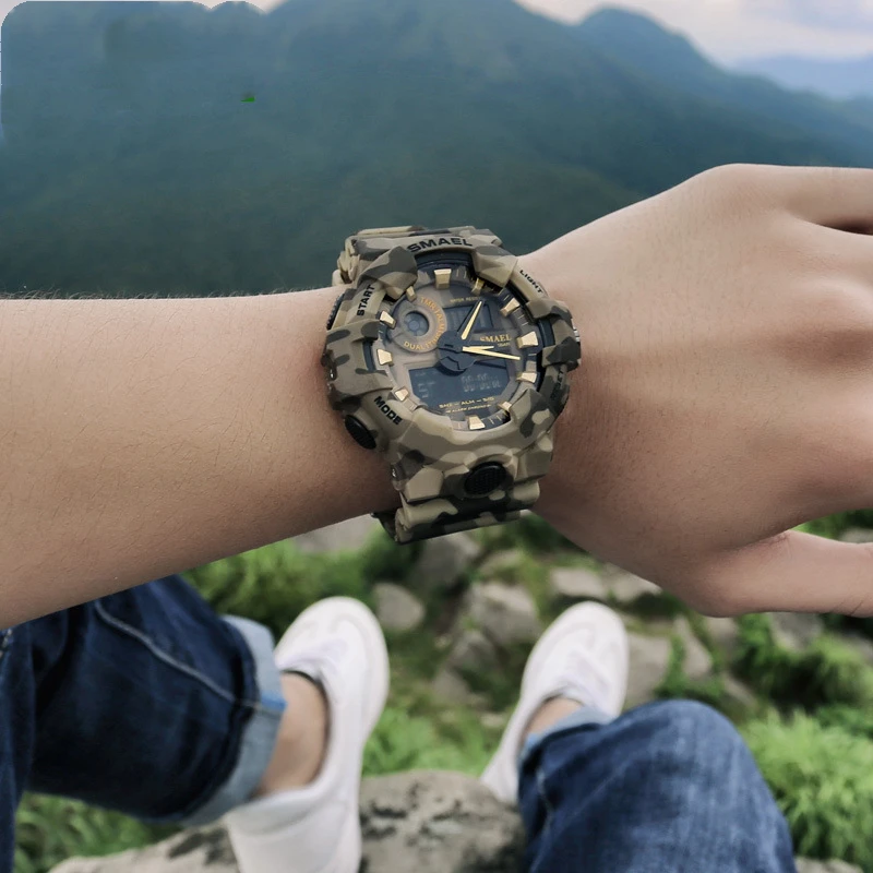 

Fashion men's sports dual movement watch men's outdoor camouflage military watch men's watch men's relogios masculino