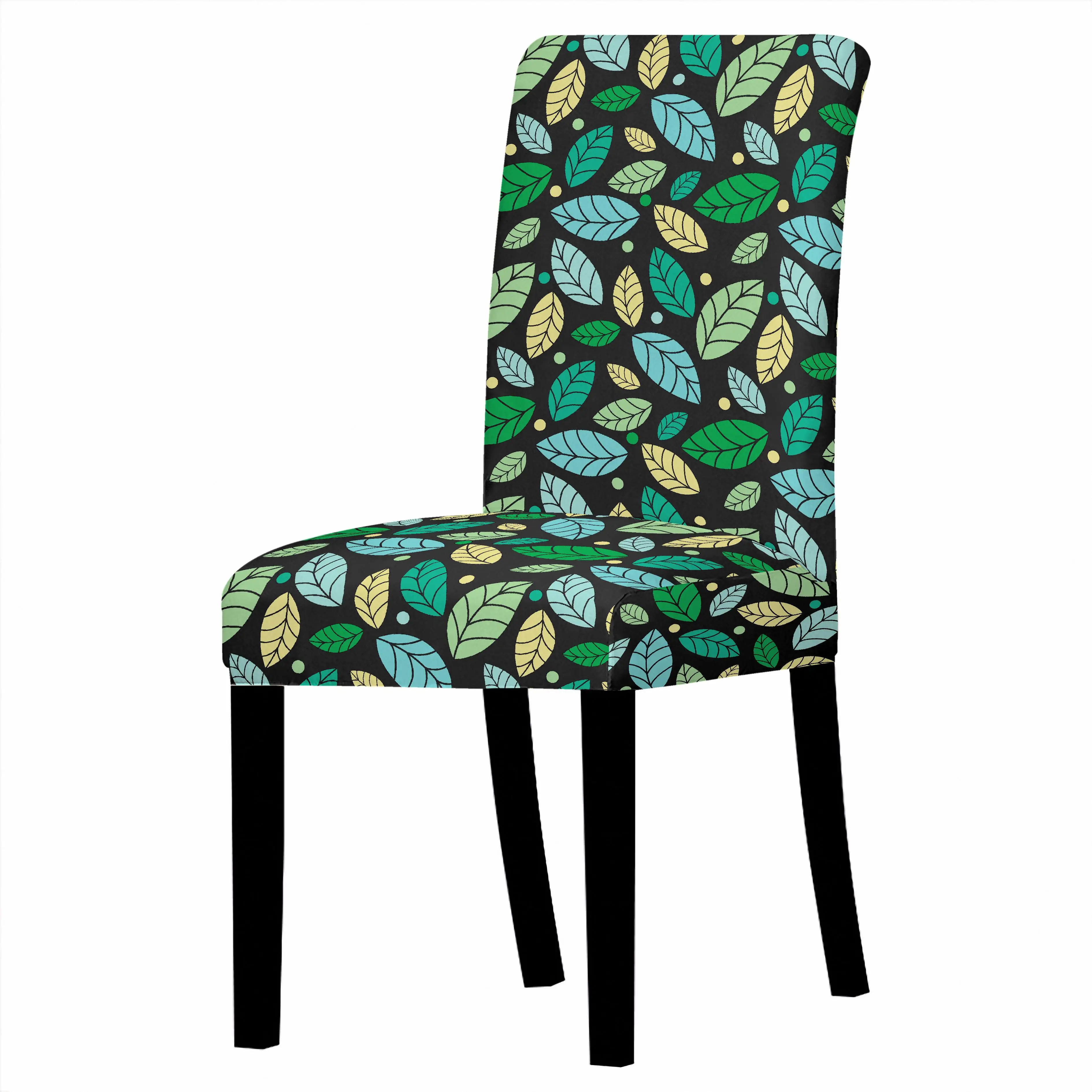 Nordic Leaf pattern Chair Cover Home Dining Elastic Chair Covers Multifunctional Spandex Elastic Cloth Universal Stretch 1PCS