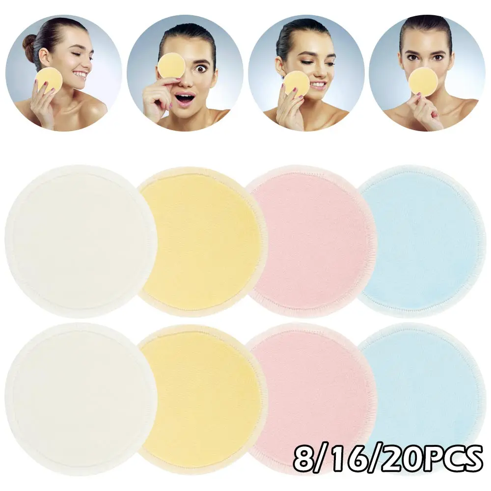 16/20 штук подушечки для снятия макияжа Ватные диски Make up средство для снятия макияжа для лица с двойным слоем протрите подушечки очищающие подушечки можно мыть мешок для стирки