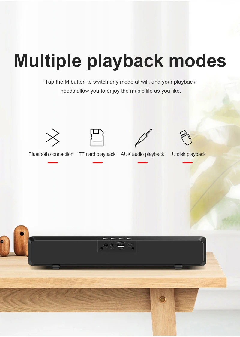 

9D Hi-fi Stereo Speaker Wireless Bluetooth Speaker TV Wired Sound Bar Home Theater Speaker FM With Built-in Subwoofer Hot