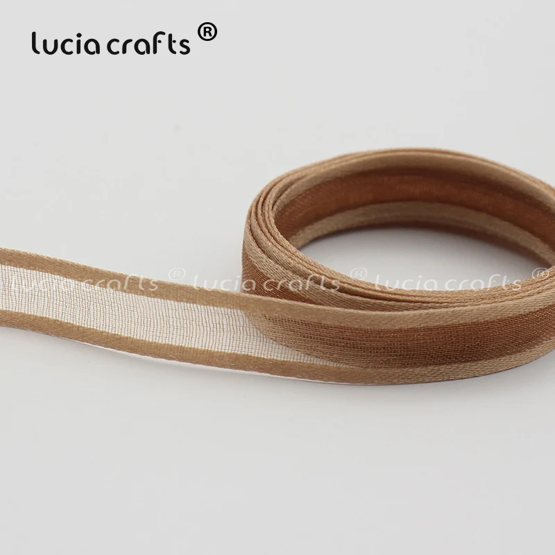 Lucia crafts разноцветные варианты 10 мм лента из органзы для одежды материалы DIY шитье и бант для волос аксессуары P0308