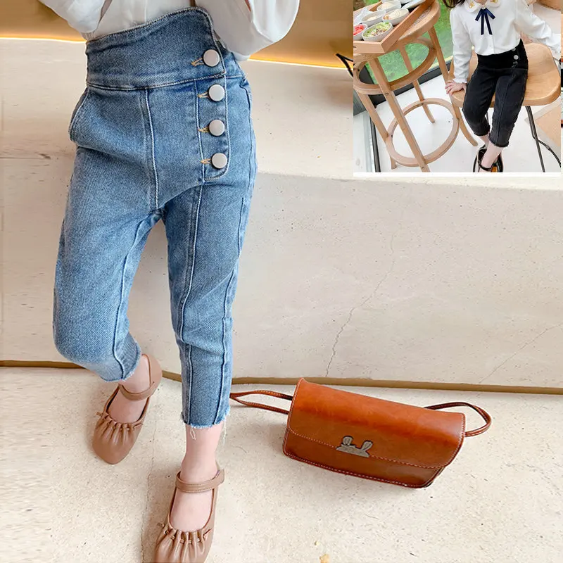 

Girls Jeans Kids Autumn Spring Clothes Trousers Children Denim Pants for Baby Girl Jeans Button Toddlers Jeans for Toddler Girl