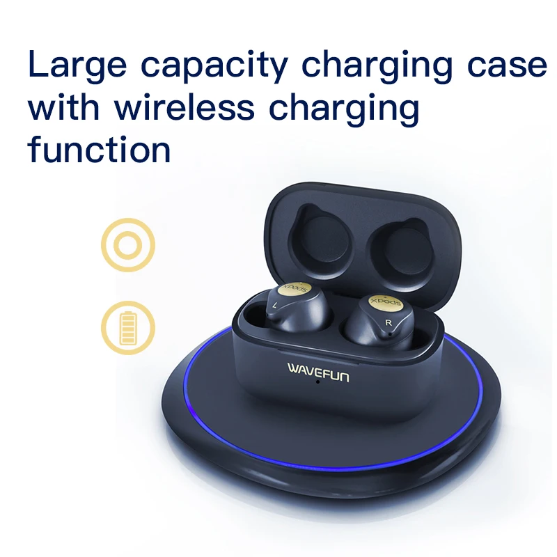 Wavefun XPods 3T Беспроводной Наушники Hi Fi aptX супер бас зарядки полностью 45 часов время