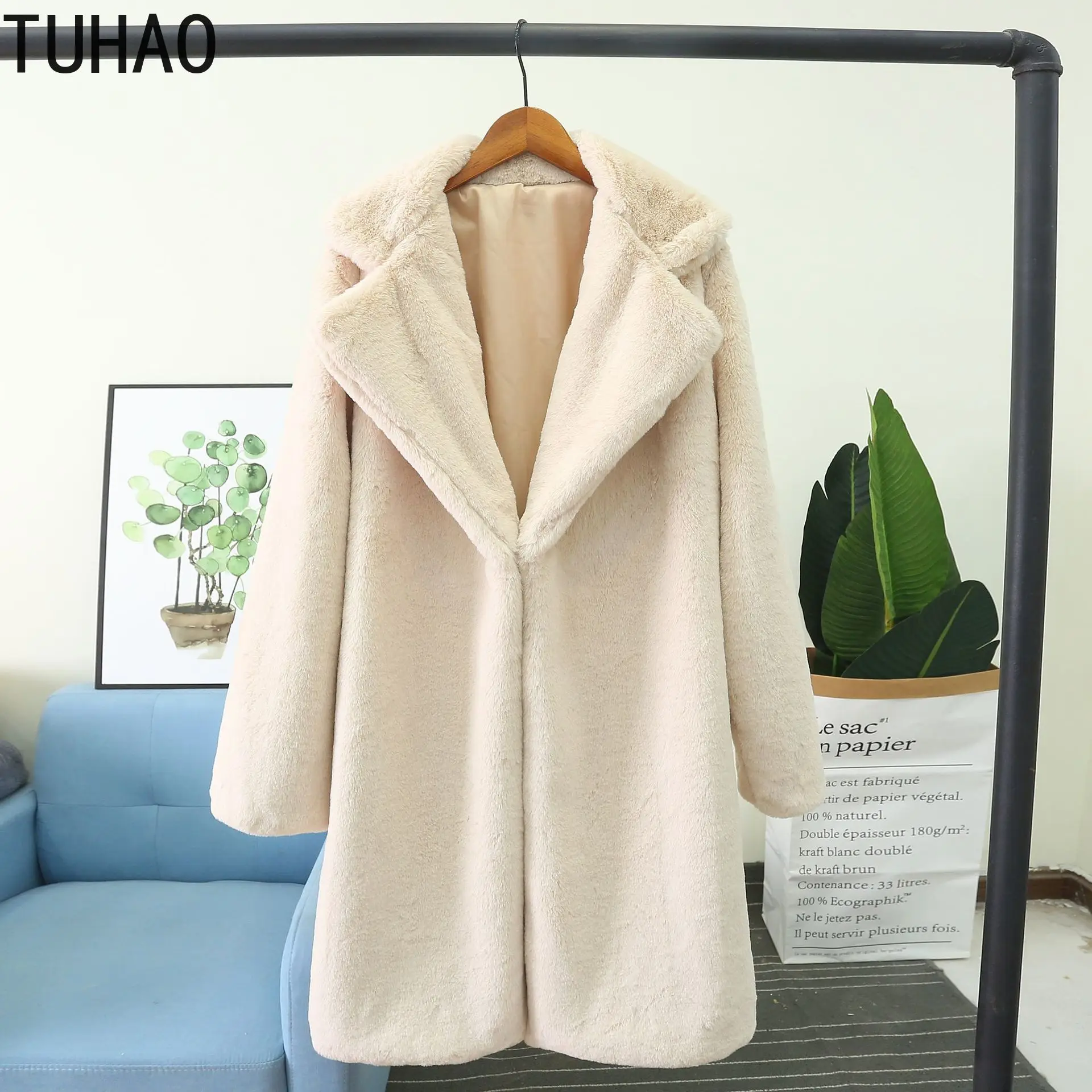 

TUHAO Winter Thick Faux Fur Coat Plus Size 4XL 3XL Women Outfit Jacket Streetwear Warm Furry Overcoat Outerwear Femme Coats WM06